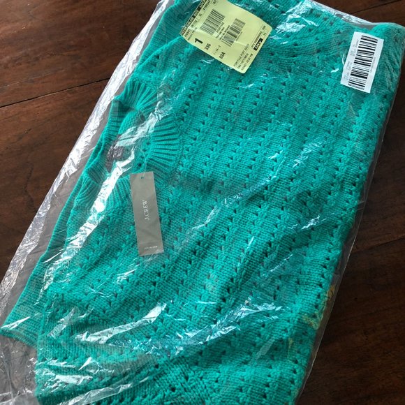 đ NEW J. Crew Green Balloon Sleeve Pointelle Sweater XL - Picture 4 of 7